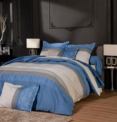 Drap satin Tiago indigo Tradilinge