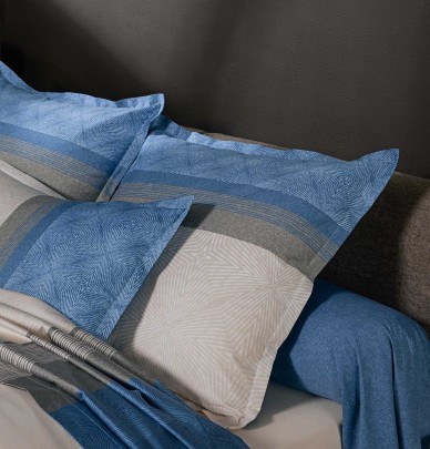 Taie de traversin satin Tiago indigo Tradilinge