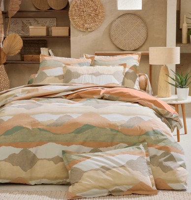 Housse de couette percale Land craie Tradilinge