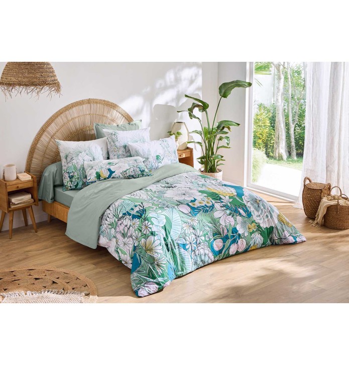 Taie d'oreiller percale Land craie Tradilinge - Blancollection