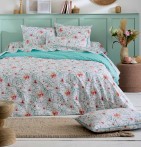 Housse de couette percale Roxanne jade Tradilinge