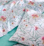 Parure de lit percale Roxanne jade Tradilinge - Blancollection