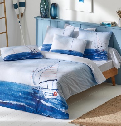 Housse de couette percale Régate Tradilinge