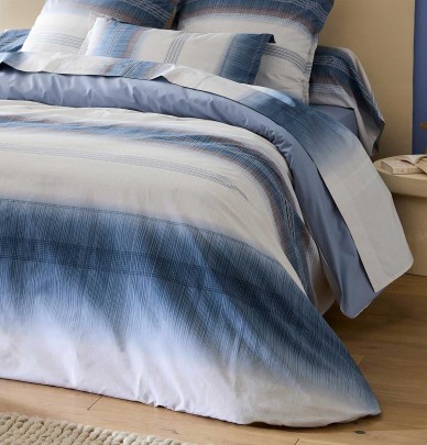 Drap percale Esteban bleu Tradilinge