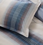 Parure de lit percale Esteban bleu Tradilinge - Blancollection