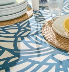 Nappe enduite Eva bleu Tradilinge - Blancollection