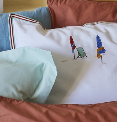 Taie d'oreiller percale Plein Soleil Sylvie Thiriez