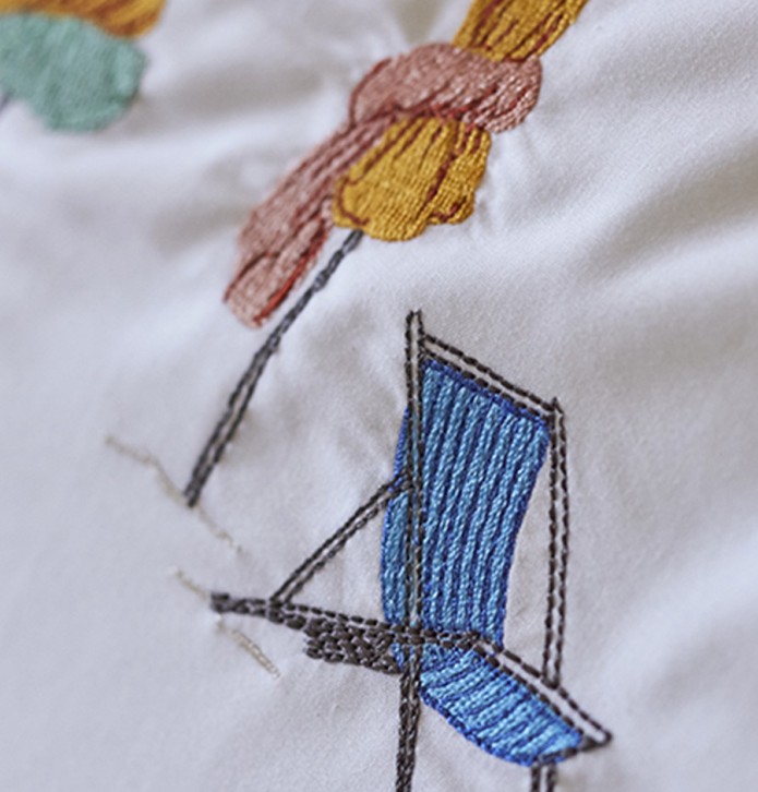 Taie d'oreiller percale Plein Soleil Sylvie Thiriez - Blancollection