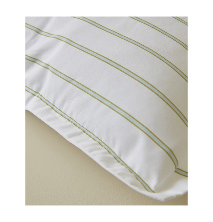 Taie d'oreiller percale Au fil de l'eau Sylvie Thiriez - Blancollection