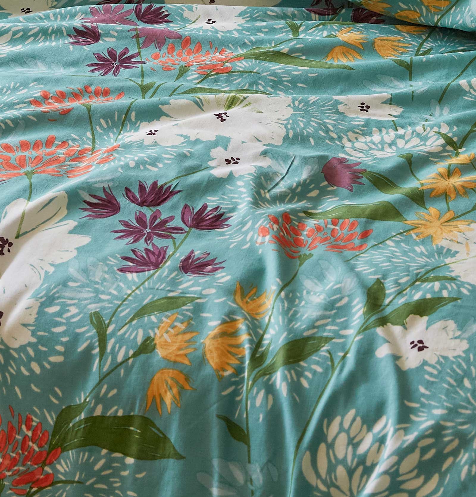 Linge de lit motif bouquet de fleurs - CRÉATION
