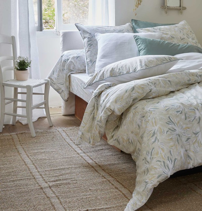 Taie de traversin percale Rêverie Sylvie Thiriez - Blancollection