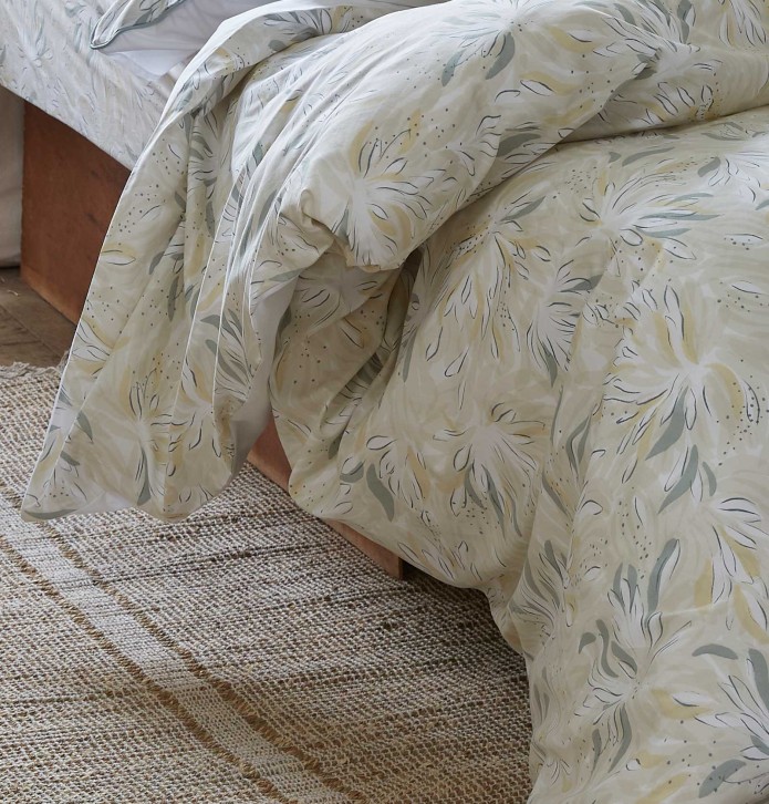 Parure de lit percale Rêverie Sylvie Thiriez - Blancollection