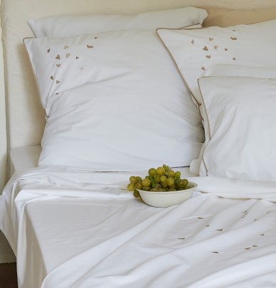 Taie d'oreiller percale Jolis Coeurs Sylvie Thiriez
