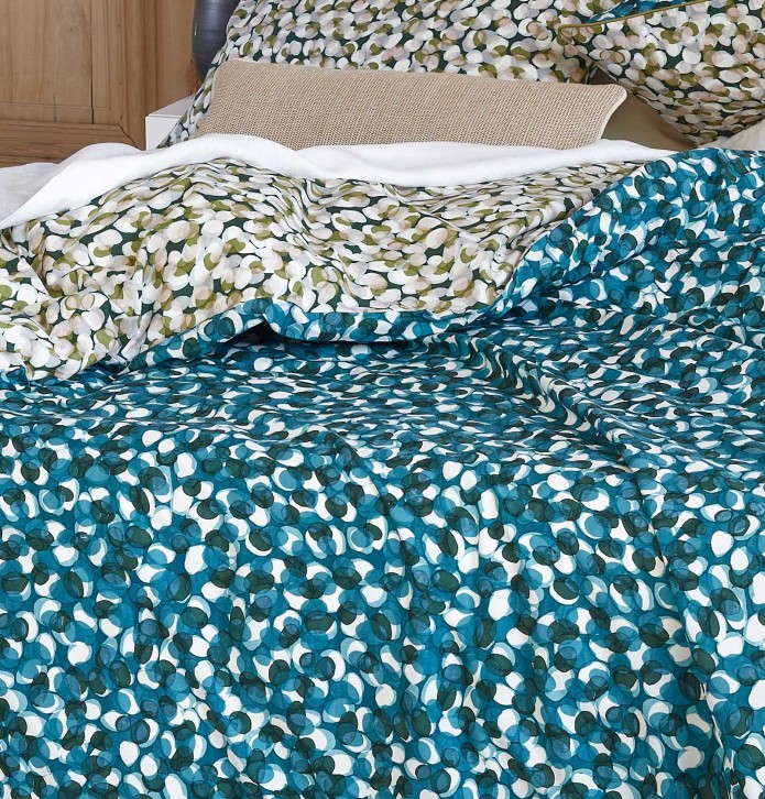 Parure de lit percale Ricochet Sylvie Thiriez - Blancollection