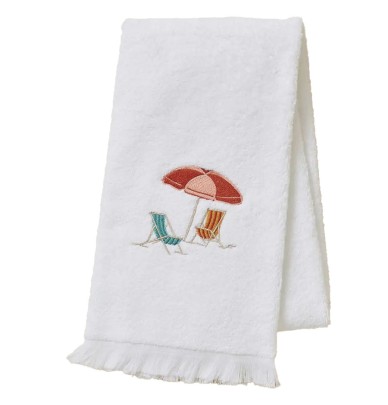 Serviette de toilette Plein Soleil blanc Sylvie Thiriez