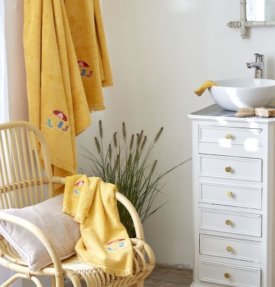 Serviette de toilette Plein Soleil mangue Sylvie Thiriez