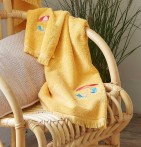 Serviette de toilette Plein Soleil mangue Sylvie Thiriez - Blancollection
