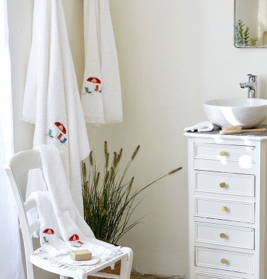 Drap de bain Plein Soleil blanc Sylvie Thiriez
