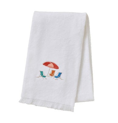 Drap de bain Plein Soleil blanc Sylvie Thiriez