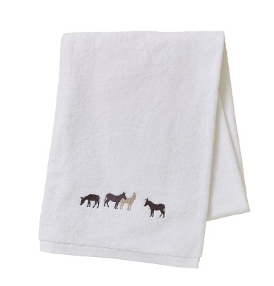 Drap de bain RDV au pré blanc Sylvie Thiriez