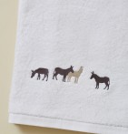Drap de bain RDV au pré blanc Sylvie Thiriez - Blancollection