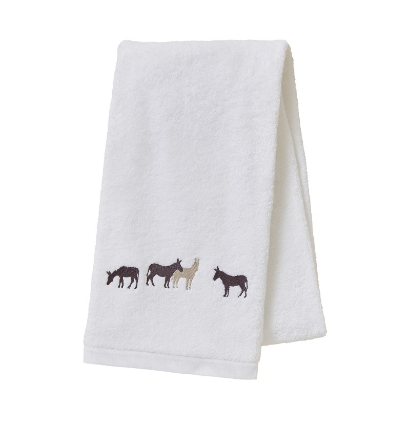 Drap de douche RDV au pré blanc Sylvie Thiriez