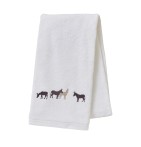 Drap de douche RDV au pré blanc Sylvie Thiriez