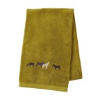 Drap de douche RDV au pré olive Sylvie Thiriez