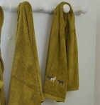 Serviette de toilette RDV au pré olive Sylvie Thiriez
