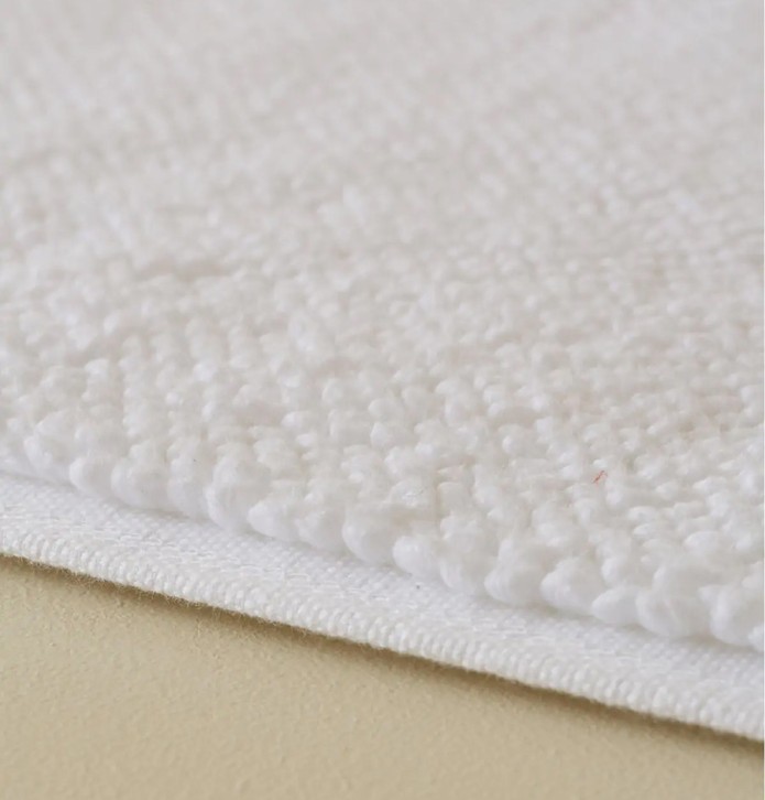 Tapis de bain coton peigné 1000g/m2 Confort blanc Sylvie Thiriez - Blancollection