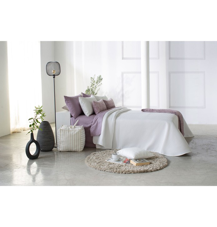 Couvre lit jacquard Malone blanc Reig Marti - Blancollection