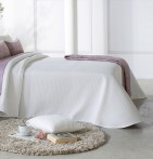 Couvre lit jacquard Malone blanc Reig Marti - Blancollection