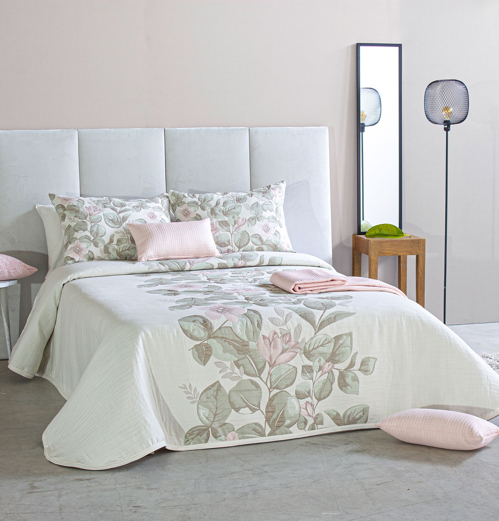 DII Global Adobe Couvre-lit Tissé Rayures Coton Stone 50x60 Inch