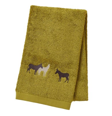 Serviette de toilette RDV au pré olive Sylvie Thiriez