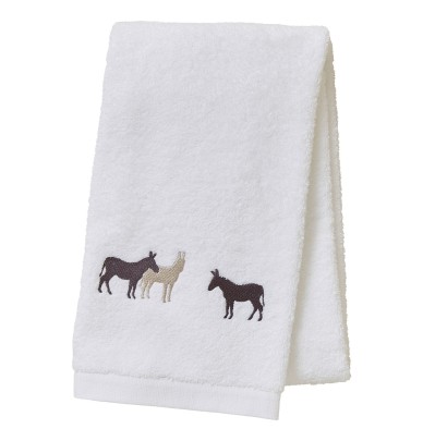 Serviette de toilette RDV au pré blanc Sylvie Thiriez
