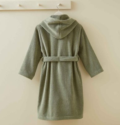 Peignoir enfant Basique vert vétiver Sylvie Thiriez