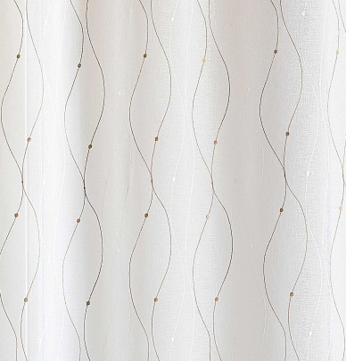 Voilage brodé Flot beige Qabane