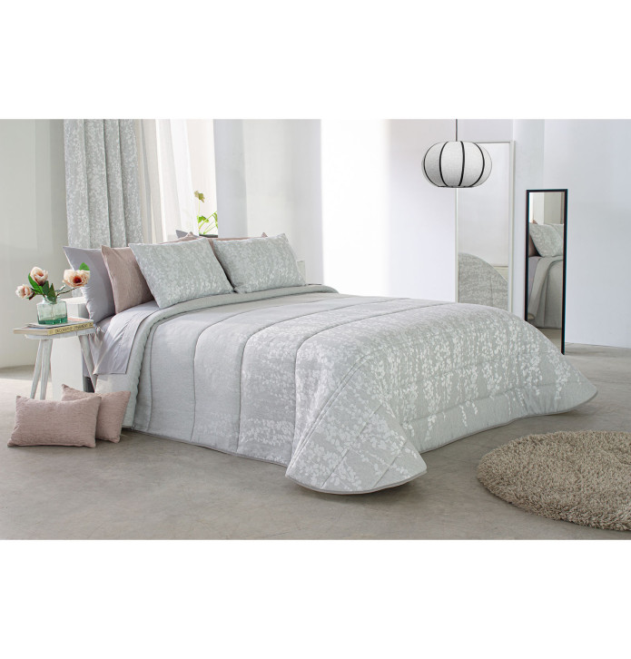 Couvre lit matelassé jacquard Neil gris Reig Marti - Blancollection