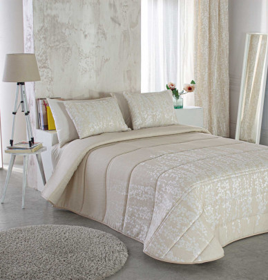 Couvre-lit matelassé jacquard Neil beige Reig Marti
