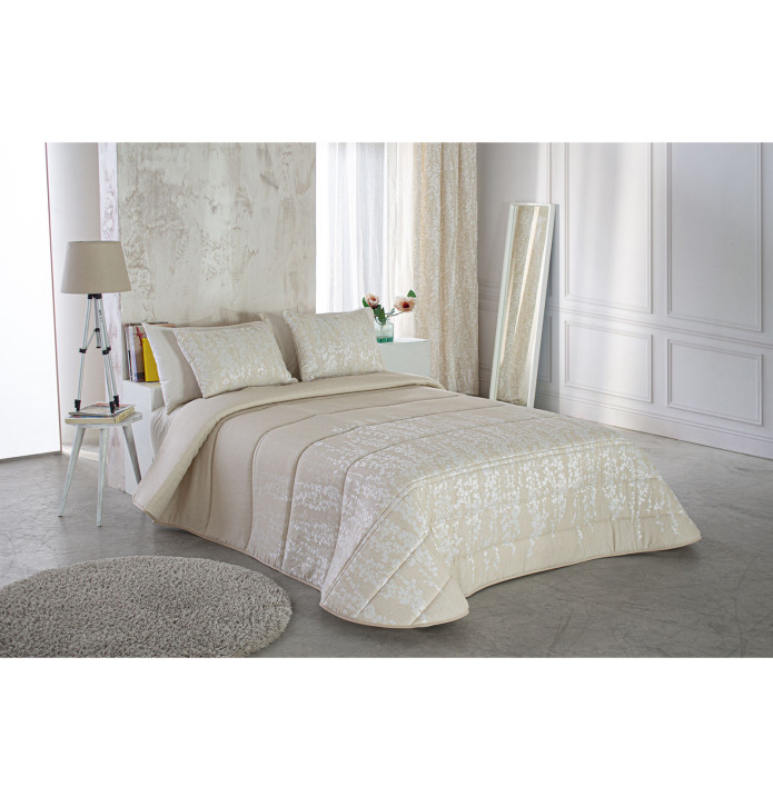 Couvre lit matelassé jacquard Neil beige Reig Marti - Blancollection