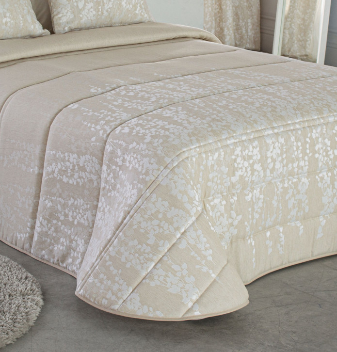 Couvre lit matelassé jacquard Neil beige Reig Marti - Blancollection