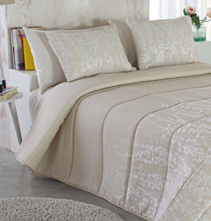 Couvre lit matelassé jacquard Neil beige Reig Marti - Blancollection