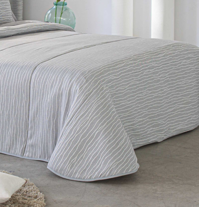 Couvre lit matelassé jacquard Kirk gris Reig Marti - Blancollection