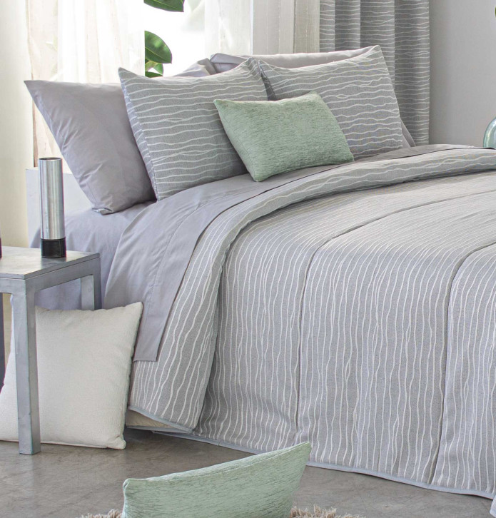Couvre lit matelassé jacquard Kirk gris Reig Marti - Blancollection