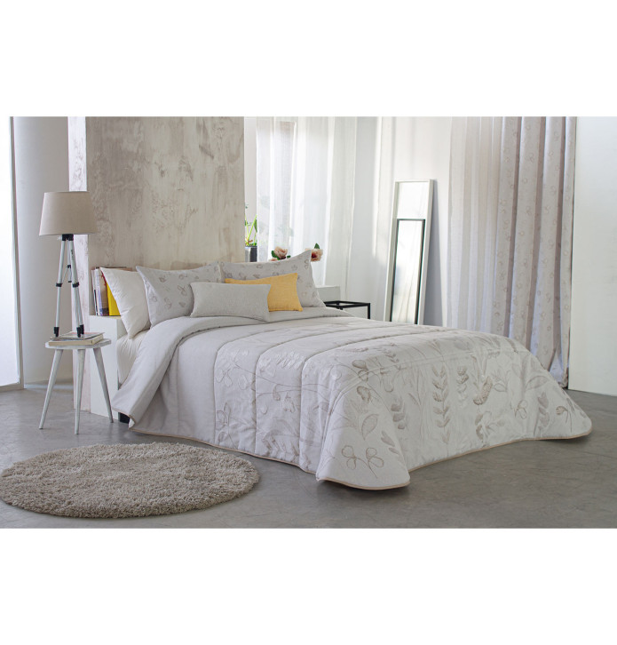 Couvre lit matelassé jacquard Levi beige Reig Marti - Blancollection