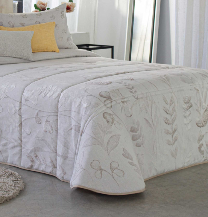 Couvre lit matelassé jacquard Levi beige Reig Marti - Blancollection