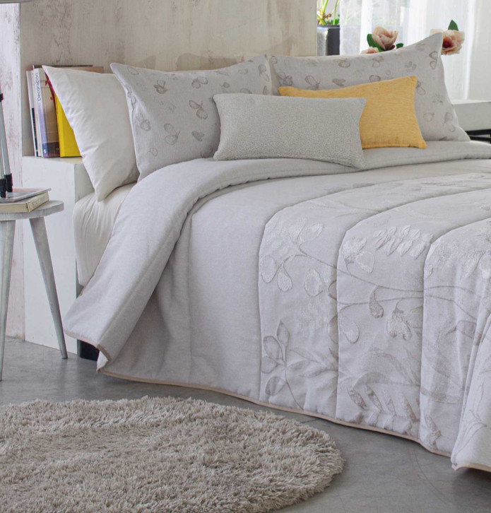 Couvre lit matelassé jacquard Levi beige Reig Marti - Blancollection