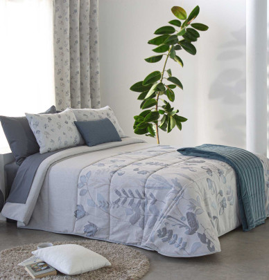 Couvre lit matelassé jacquard Levi bleu Reig Marti
