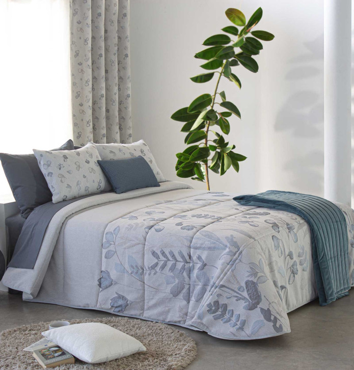 Couvre lit matelassé jacquard Levi bleu Reig Marti