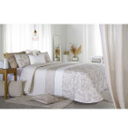 Couvre lit matelassé imprimé Amilly lin Reig Marti - Blancollection